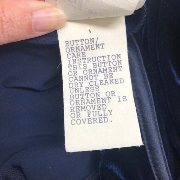 Tadashi Navy Blue Velvet Maxi Dress Size L Formal Evening - Picture 8 of 8